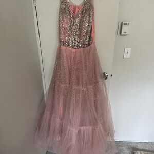 Elegant Pink Sequin Dress